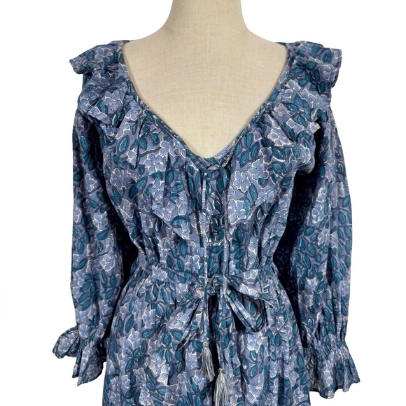 Mille Resort & Travel June Ruffle Midi Dress in Blue Pansy - Picture 12 of 12